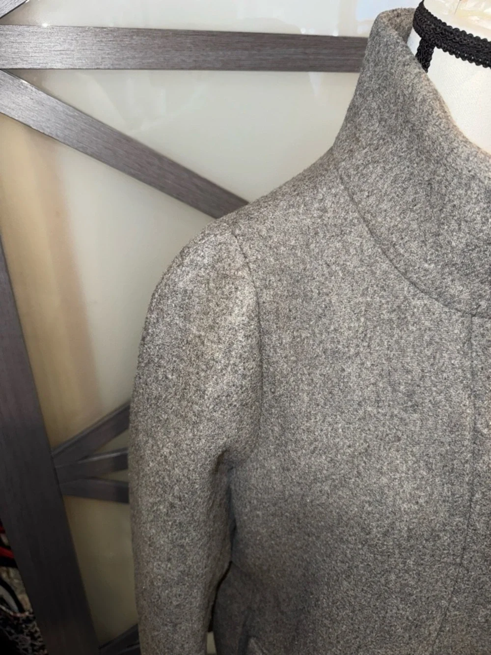 J. Crew Mercantile Gray Wool-Blend Stand Collar Pea Coat - Picture 5 of 16